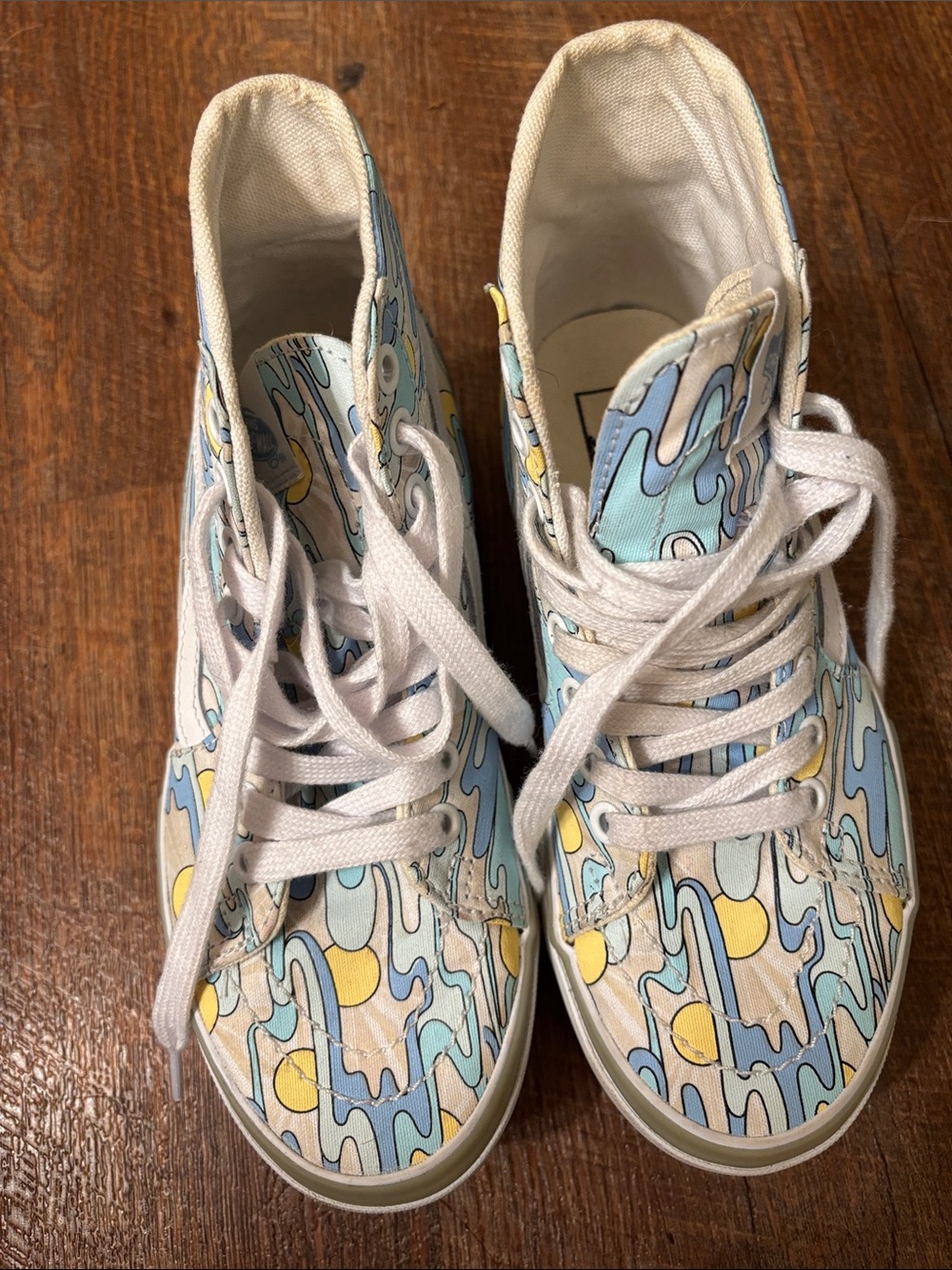 Vans UV activated High-Top Platform Sneakers - White/Light Blue/Yellow - Picture 4 of 4
